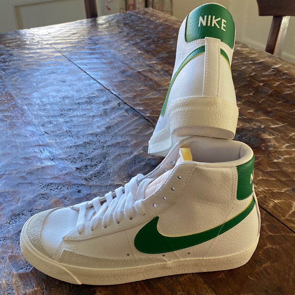 Brand New in Box - Nike Blazer Mid ‘77 Vintage white and Pine Green High Tops
